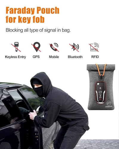 FIREDOG 2 Pack Faraday Pouch for Car Keys and Smartphone, Key Signal Blocking Bag, Anti Theft Car Protection, Keyless Entry Fob Signal Blocking Bag (Grey) - Image 3
