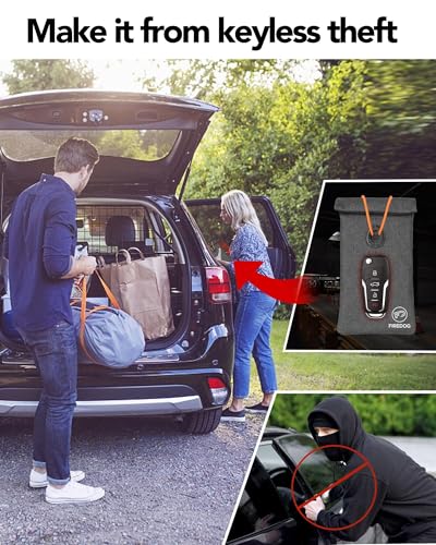 FIREDOG 2 Pack Faraday Pouch for Car Keys and Smartphone, Key Signal Blocking Bag, Anti Theft Car Protection, Keyless Entry Fob Signal Blocking Bag (Grey) - Image 4