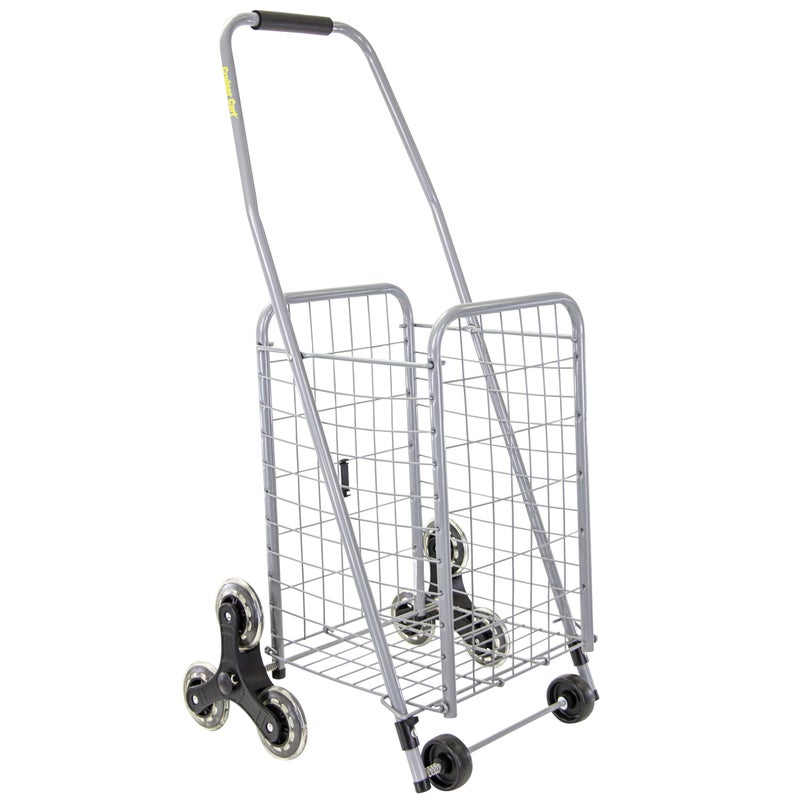 dbest Products Stair Climber Cruiser Cart Sport Foldable Grocery Cart on WheelsMultiUse Collapsible Folding Laundry Basket with Wheels