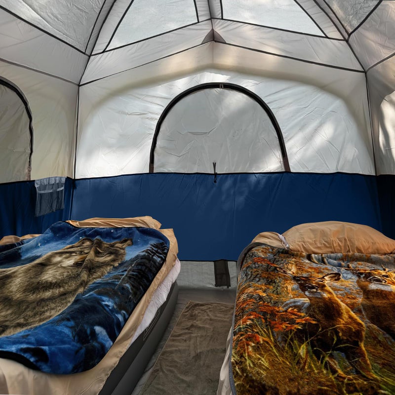 UNP Tents 6 Person Waterproof Windproof Easy Setup,Double Layer Family Camping Tent with 1 Mesh Door & 5 Large Mesh Windows -10'X9'X78in(H) (Navy Blue) - Image 4