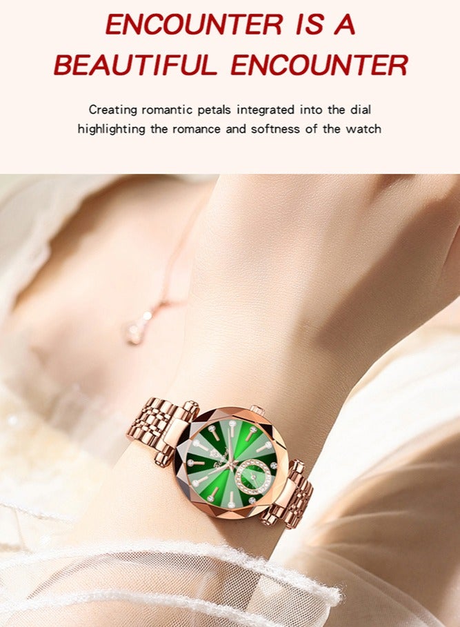 BINBOND Women's Steel Strap Quartz Watch Waterproof Elegant Watch Ladies Gifts - Image 3