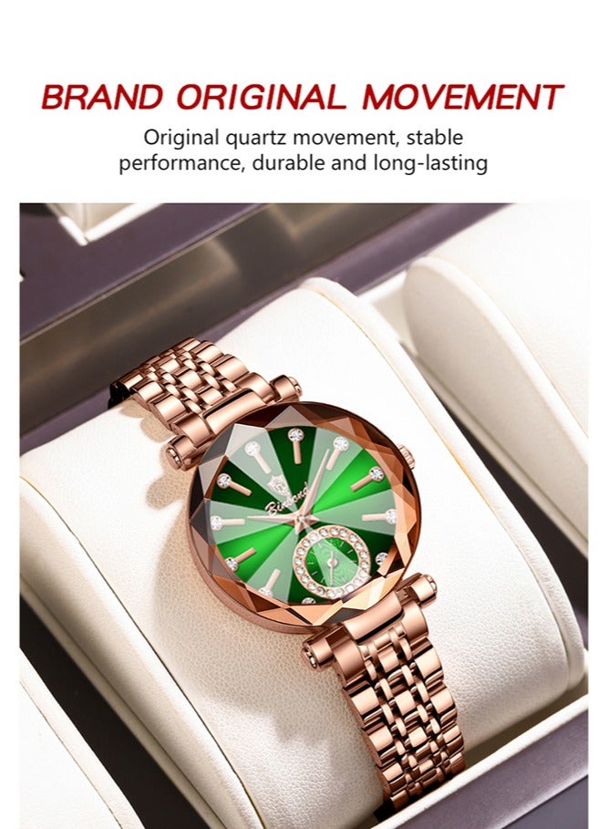 BINBOND Women's Steel Strap Quartz Watch Waterproof Elegant Watch Ladies Gifts - Image 5
