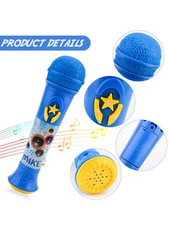 SYOSI SYOSI Microphone for Boys, Karaoke Wireless Microphone for Kids Boys' Bluetooth Microphone Party Music Toy Handheld Musical Toy for Age 5-10 Boys (Blue)  - Image 4
