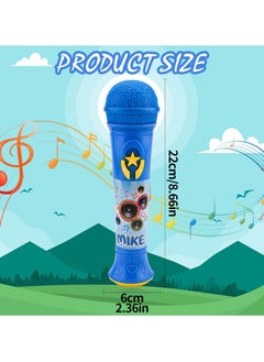 SYOSI SYOSI Microphone for Boys, Karaoke Wireless Microphone for Kids Boys' Bluetooth Microphone Party Music Toy Handheld Musical Toy for Age 5-10 Boys (Blue)  - Image 2