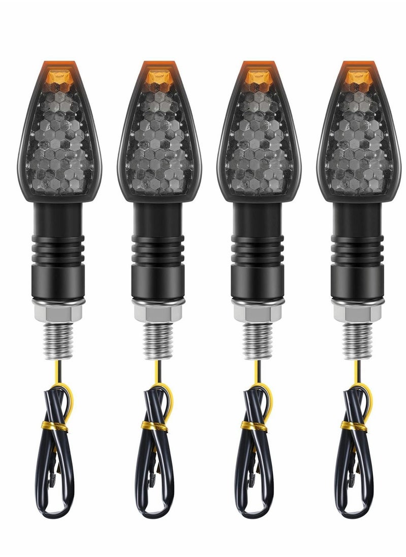 Excefore Motorcycle Turn Signal Lights, 4 Pcs 12V Universal Motorbike LED Indicator Blinker Amber Lamp Mini Stalk Arrow Light Front Rear Lights for Motorcycles  - Image 1
