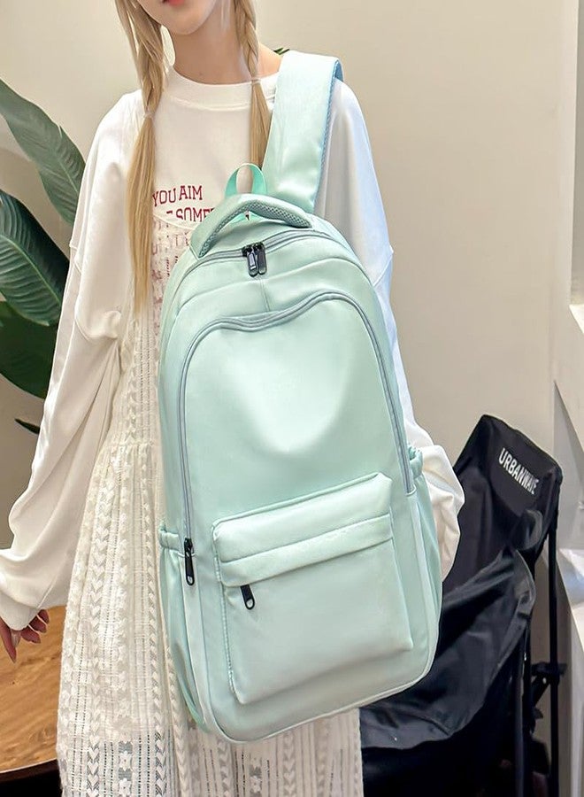 Lamprod Cute Aesthetic Backpack for School Supplies College Backpack for Teen Girls Students Laptop Bag Large Capacity Bookbags, Green, Fashion Backpack - Image 3