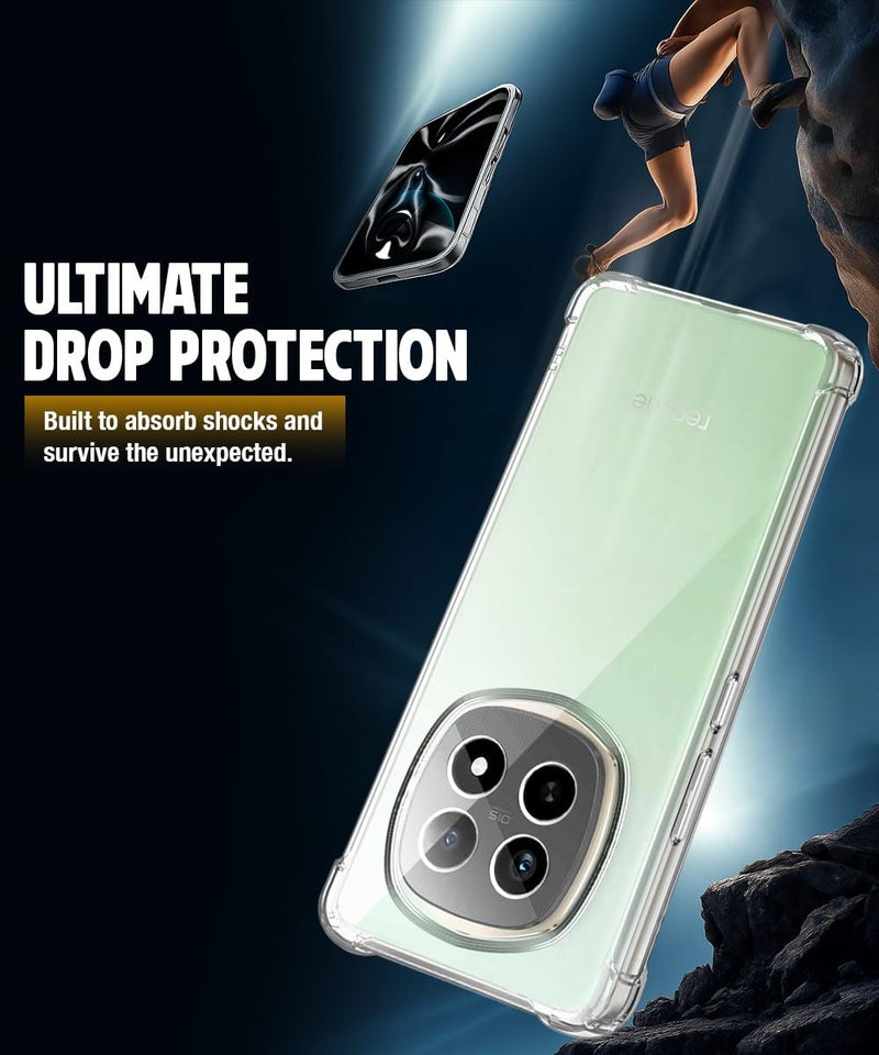 WOW IMAGINE Clear Back Cover Case for Realme P2 Pro 5G | Shockproof Soft TPU Case | Cushioned Edges for Ultimate Protection Back Cover Case - Transparent - Image 3