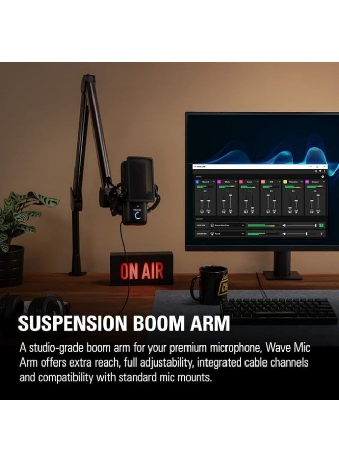 General Professional Boom Arm Stand,Mic Stand for Game streaming and Broadcasting/Sturdy Stainless Steel Mic Stand  - Image 2