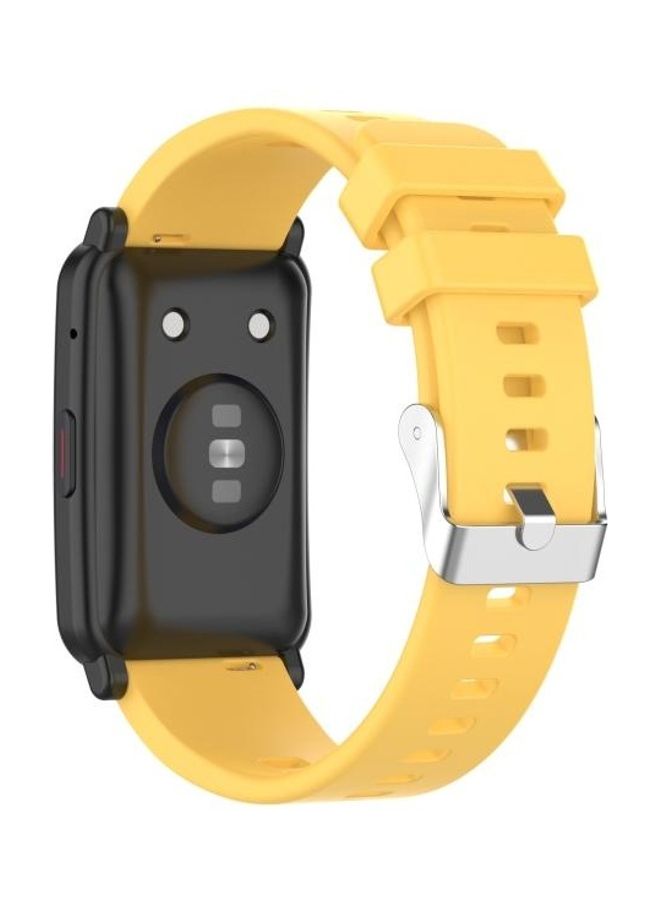 BGM Silicone Replacement Wrist Strap Watchband For Huawei Honor Watch ES Yellow - Image 5