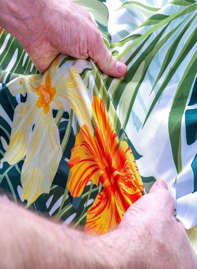 VVA Square Tablecloth 52"x52"-Stain Wrinkle Resistant Reusable Washable Polyester Hawaiian Aloha Pattern Table Cloth Tropical Plants Flowers Tablecloth- Squared Table Cover for Indoor Outdoor Events - Image 4