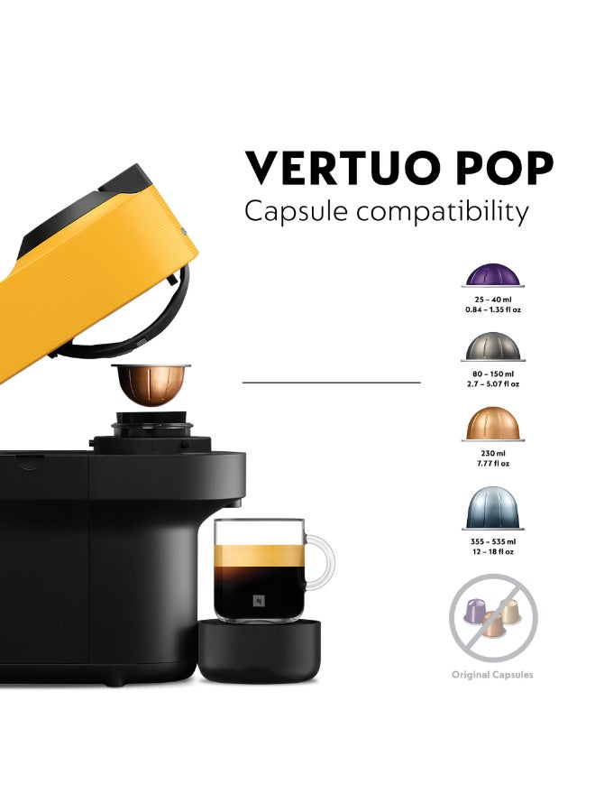 Nespresso Vertuo Pop GDV2 Capsule Coffee Machine, Brews 6 Cup Sizes for Black Coffee, 0.56 L 1500 W GDV2-GB-YE-NE Yellow - Image 4