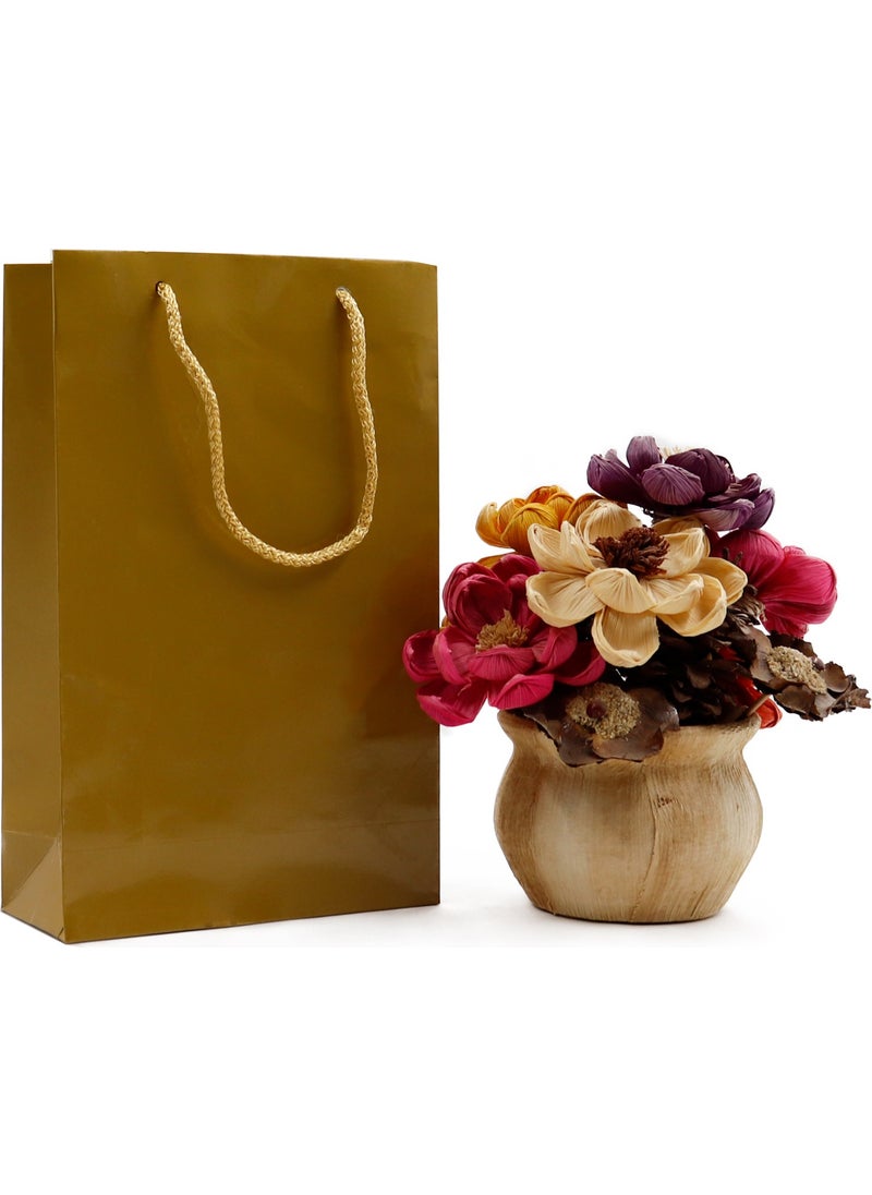 Repro Design Gold Premium Cardboard Bag 17 x 27 x 7 cm 2 Gift Bags  - Image 1