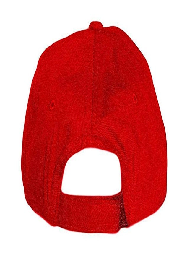 V3E Boy's & Girl's Cotton Adjustable Baseball Cap (Red & Black, Free Size)-(Pack of 02) - Image 3