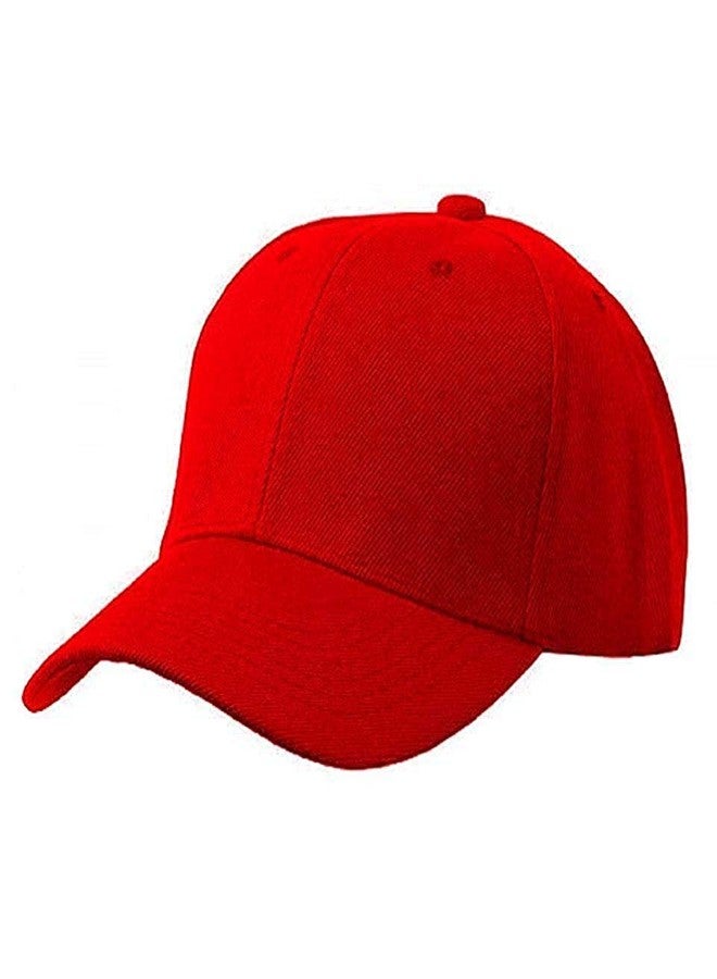 V3E Boy's & Girl's Cotton Adjustable Baseball Cap (Red & Black, Free Size)-(Pack of 02) - Image 2