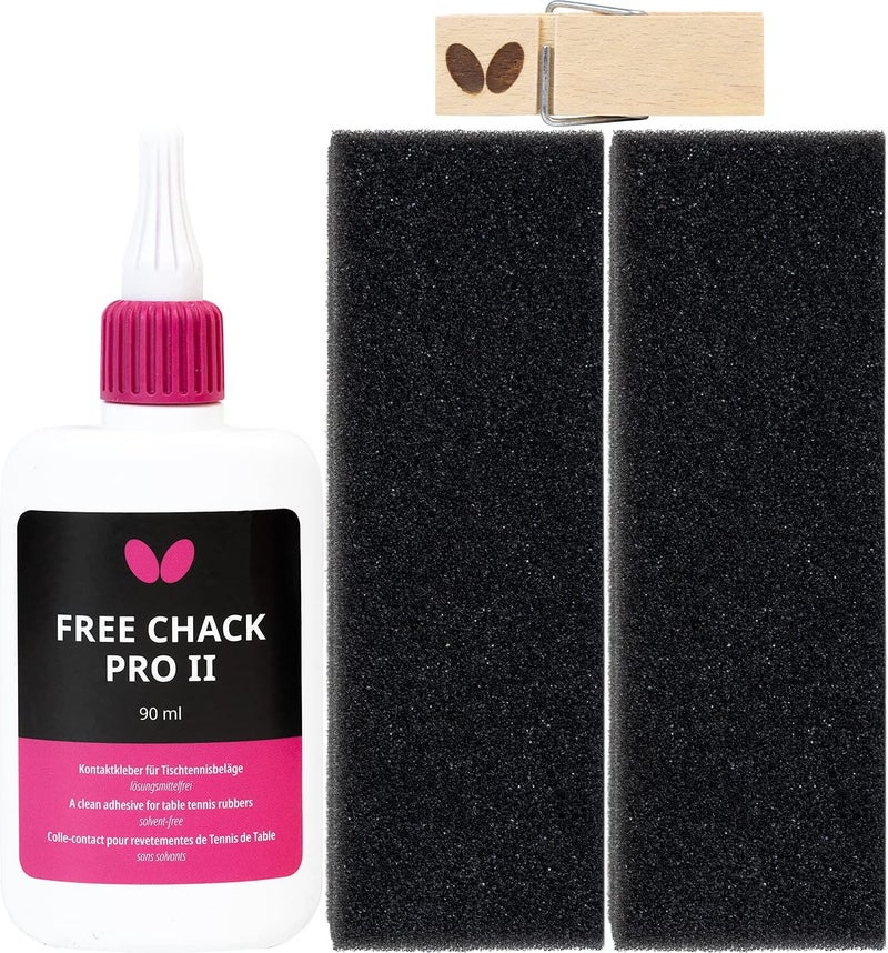 Butterfly Free Chack Pro II Table Tennis Adhesive with 16 Sponges - 90 ml - Image 4