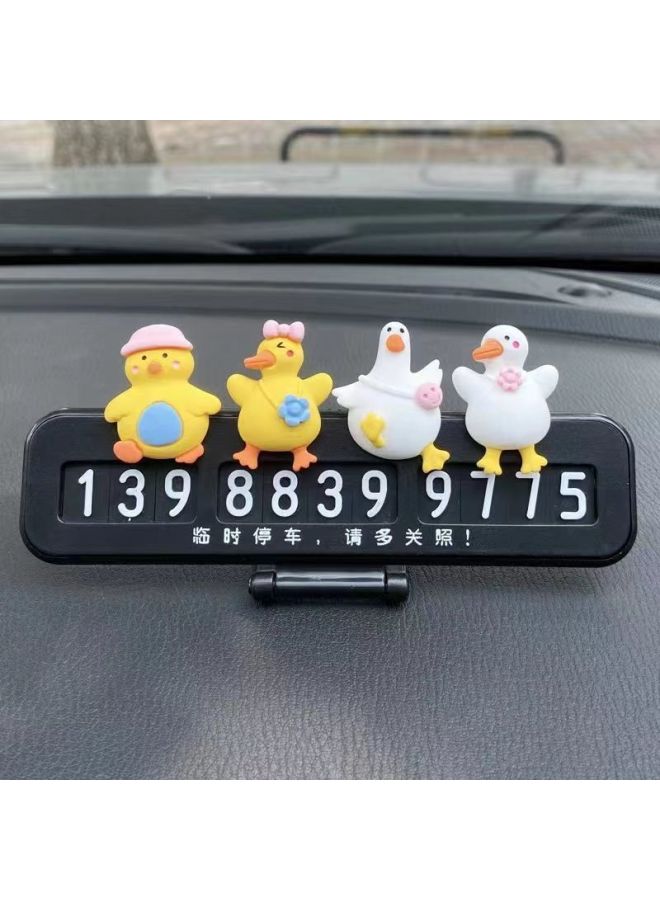 Cute Cartoon Car Moving Car Mobile Phone License Plate License Plate Number Digital Ornaments Car Temporary Parking Plate Lady 