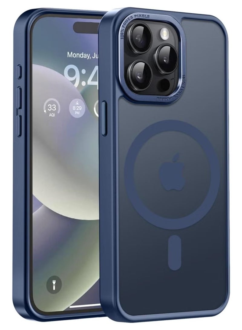 Magnetic Case for iPhone 13 Pro Max 6.7 Inch Case Translucent Matte Phone Case Slim Thin Shockproof Anti-Yellow Women Men Girls Boys Protective Cover (blue) - Image 1