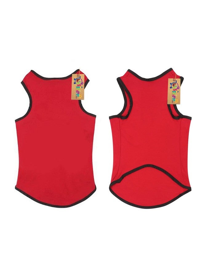 Western Era Dog T-Shirt With Lint Roller| Comfortable & Breathable Dog Clothing & Lint Roller Set For Dog Hair Removal, Clothes (Small - 14 Inch, Red) - Image 2