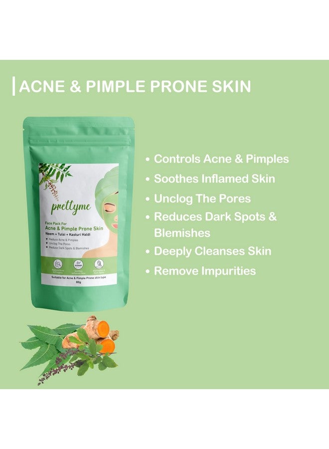 Pretty Me Prettyme Coffee, Neem, Tulsi, Kasturi Haldi, Papaya & Orange Peel Powder Face Pack for Tan Removal, Glowing, Acne & Pimple Free Skin | Natural Face Pack For Women/Men - Safe For All Skin Type - 240g - Image 2