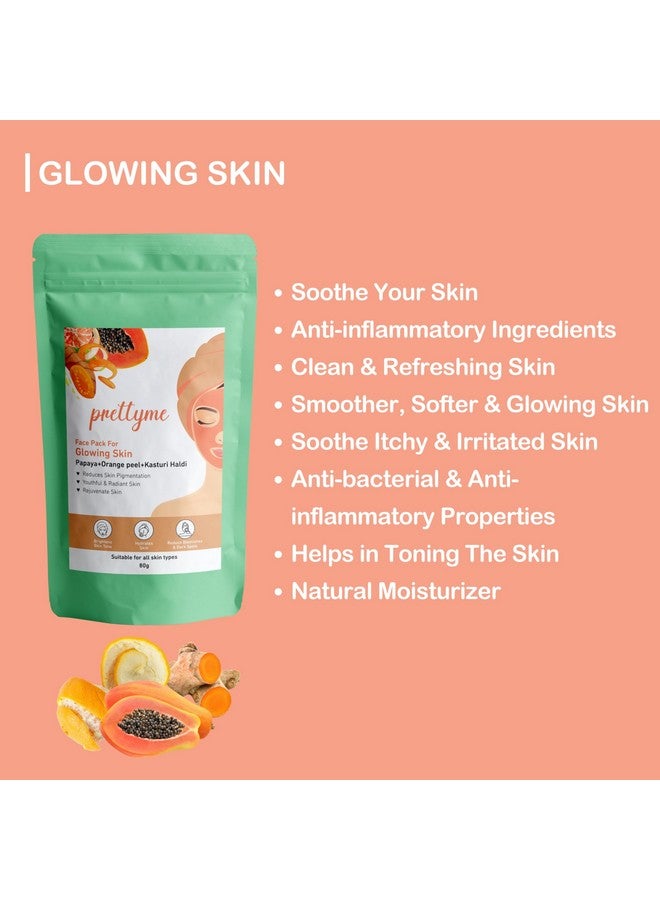 Pretty Me Prettyme Coffee, Neem, Tulsi, Kasturi Haldi, Papaya & Orange Peel Powder Face Pack for Tan Removal, Glowing, Acne & Pimple Free Skin | Natural Face Pack For Women/Men - Safe For All Skin Type - 240g - Image 3