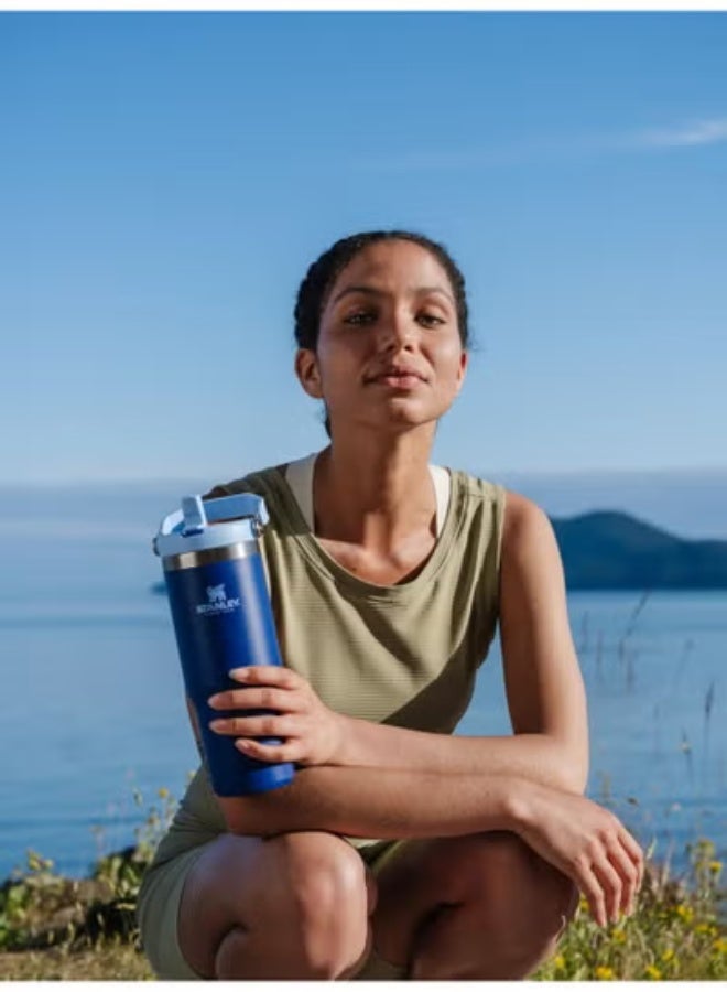 ستانلي 30oz IceFlow Stainless Steel Tumbler with Leak-Proof Flip Straw Lid – Vacuum Insulated Travel Mug for Cold Drinks, Reusable BPA-Free Water Bottle with Handle, Keeps Beverages Cold up to 12 Hours or Iced for 48 Hours, Durable and Stylish Lapis Blue Design - Image 5