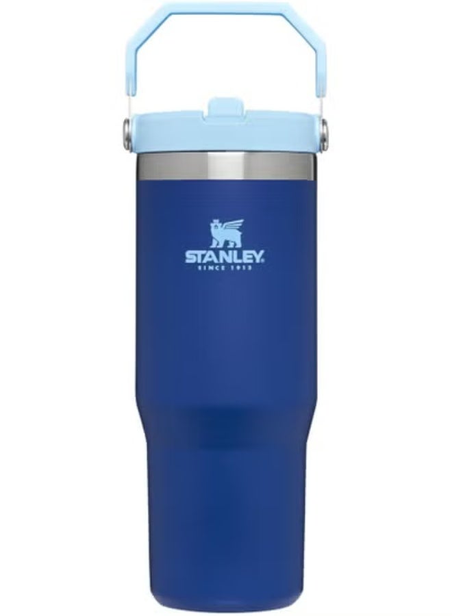 ستانلي 30oz IceFlow Stainless Steel Tumbler with Leak-Proof Flip Straw Lid – Vacuum Insulated Travel Mug for Cold Drinks, Reusable BPA-Free Water Bottle with Handle, Keeps Beverages Cold up to 12 Hours or Iced for 48 Hours, Durable and Stylish Lapis Blue Design - Image 1