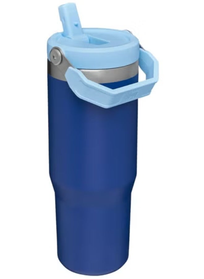 ستانلي 30oz IceFlow Stainless Steel Tumbler with Leak-Proof Flip Straw Lid – Vacuum Insulated Travel Mug for Cold Drinks, Reusable BPA-Free Water Bottle with Handle, Keeps Beverages Cold up to 12 Hours or Iced for 48 Hours, Durable and Stylish Lapis Blue Design - Image 3