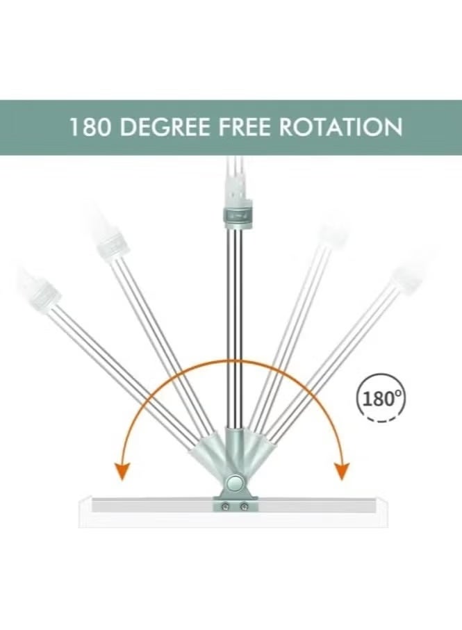 Silicone Floor Squeegee with Long Handle for Window and Shower Cleaning with Extendable and Adjustable Pole Stainless Steel for Glass, Bathroom and Floor Cleaning - Image 4