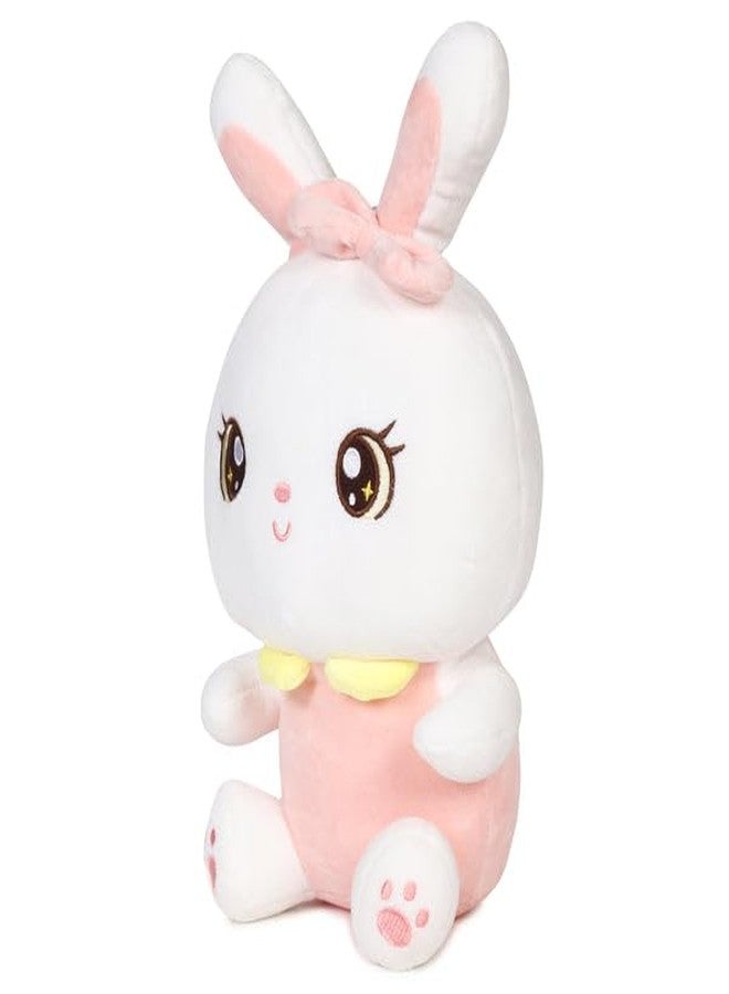 Softdreams Soft Plush Toy for Kids - Cute Stuffed Toy - Soft Cuddly Toy for Baby Boys & Girls, Return Gift -Bow Bunny White Pink 35cm - Image 3