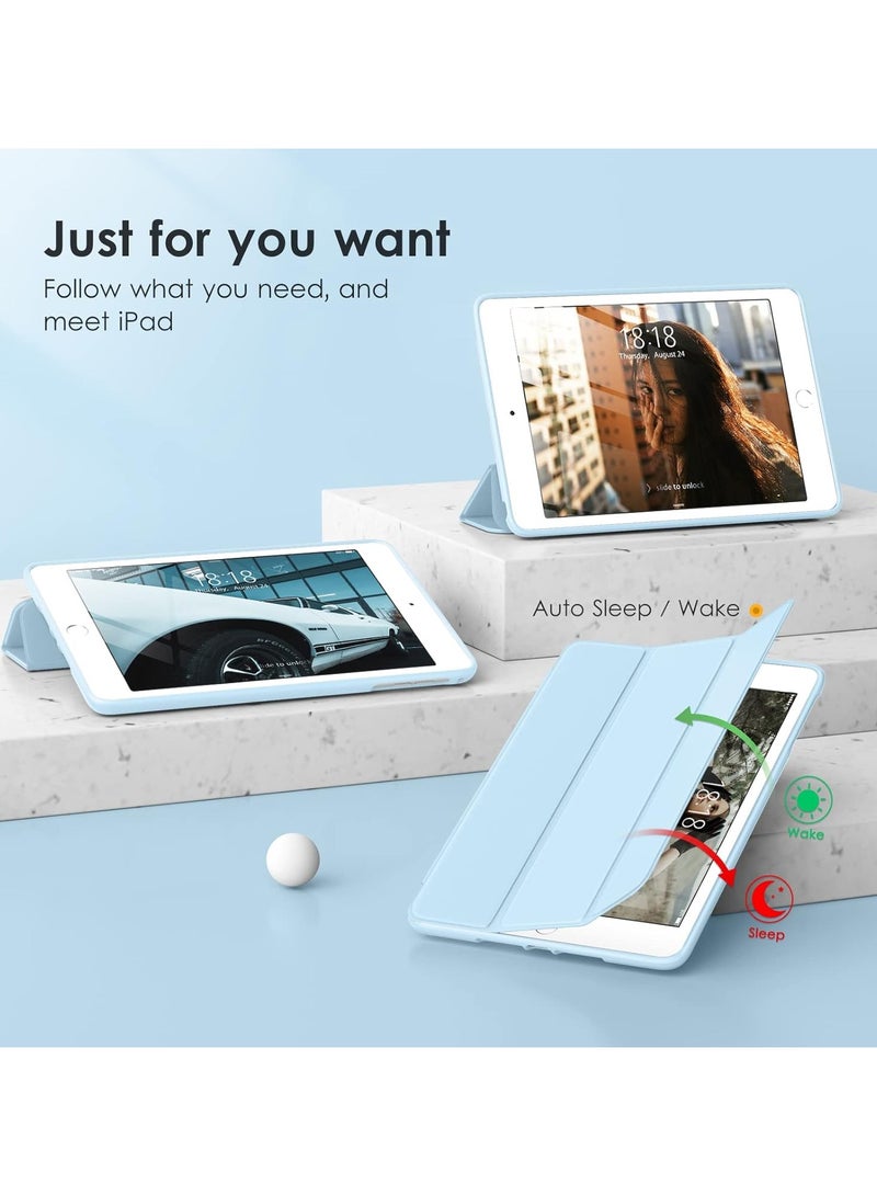 DUSALA Case for iPad Mini 5 Generation 2019/ Mini 4 3 2 1, with Pencil Holder, Slim Stand Protective Cover with Clear Transparent Back Shell for iPad mini 5  Tablet, Support Auto Wake/Sleep, (Blue) - Image 5