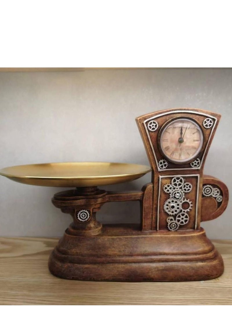 ماركة غير محددة - ديكور ساعة عصرية معدنية مناسبة لديكور المنزل والمكتب ، بشكل ميزان العدل,بألوان جذابة. - Image 1