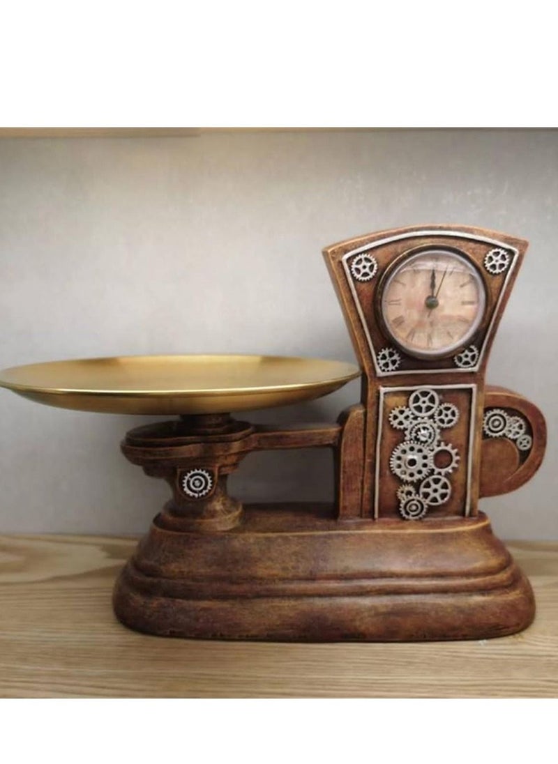ماركة غير محددة - ديكور ساعة عصرية معدنية مناسبة لديكور المنزل والمكتب ، بشكل ميزان العدل,بألوان جذابة. - Image 1