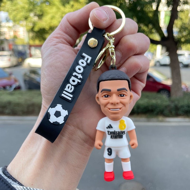 YP Cross-Border World Cup Soccer Star Keychain Accessory - PVC Soft Rubber Bag Charm with Jersey Keyring - Image 1