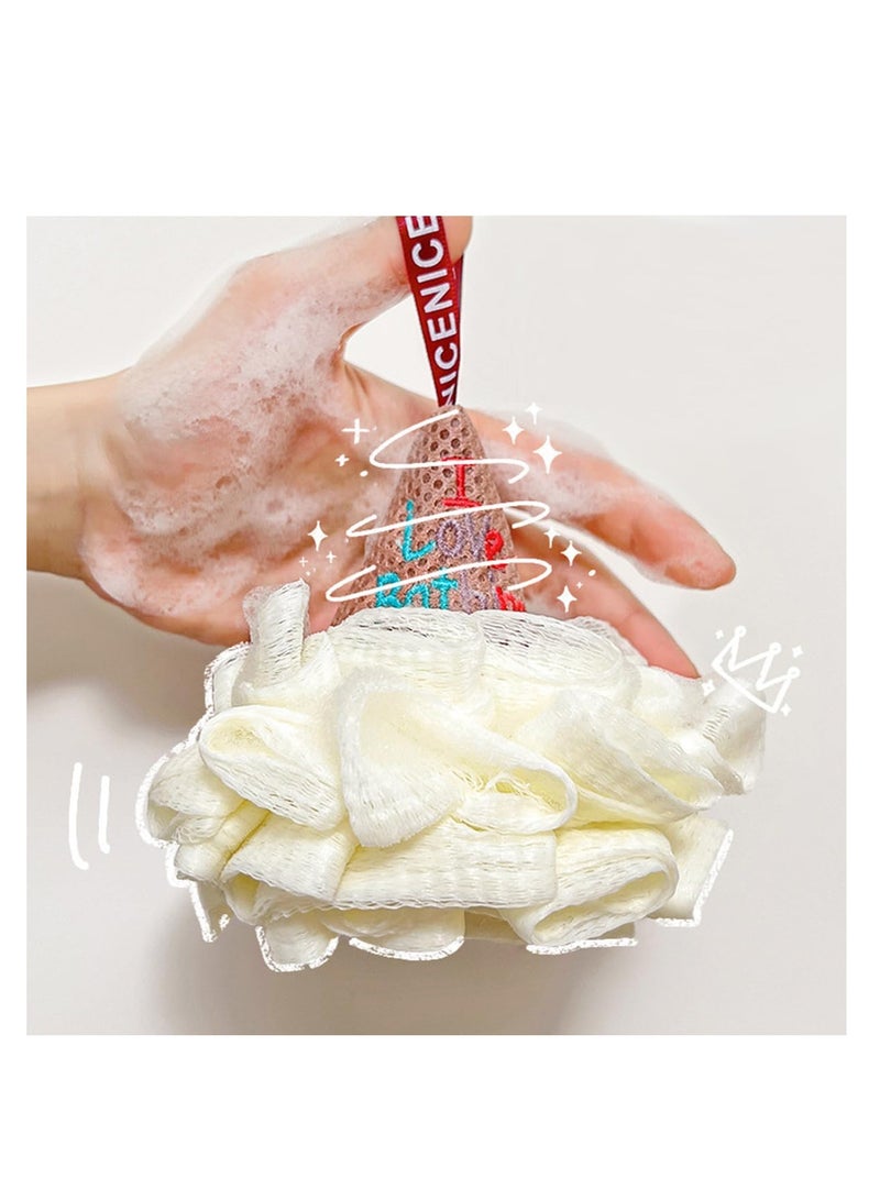 ECVV ECVV Bath Shower Sponge Loofah Puff Body Scrubber Wash Exfoliator Brush for Kid Adult Unique Gift Ice Cream Shape Bathing Cleaning Accessories  - Image 2