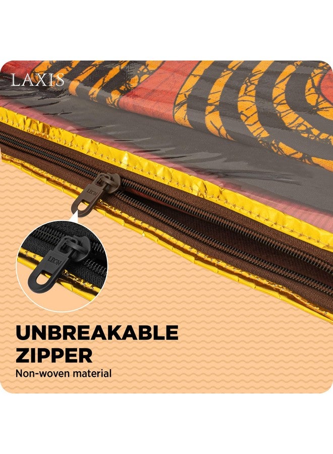 LAXIS HOMFIL Brand Non-Woven Single Saree Bags Transparent Saree Covers with Zip, Saree Covers for Storage, Wardrobe Organizer Saree Bags Size-36x42x2 CM (Golden Brown, Pack of 10) - Image 2