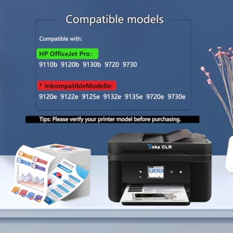 938 938e 938XL مع خراطيش رقاقة متوافقة مع HP 938E 938 XL متوافقة مع خراطيش طابعة HP OfficeJet 9110b 9130b 9120b 9117b 9720 9730 (أسود سماوي أرجواني أصفر 4 عبوات) - Image 2