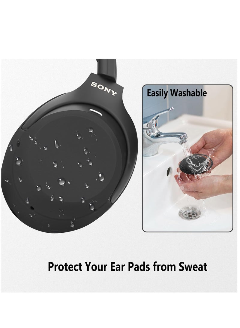 Silicone Earpads For Sony WH-1000XM4 Headphones Replacement Ear Cushions Cover (Black)  - Image 3