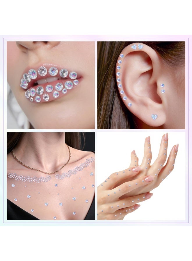4Pack Face Gems for Women, Self-Adhesive Eye Jewels for Body and Hair | Color-changing Holographic Effect, No Extra Glue Needed, for Makeup, Nails, Crafts, Festivals and Raves - Image 5