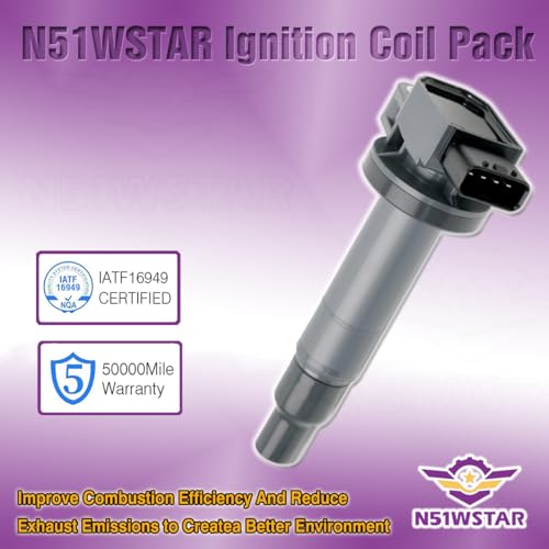 N51WSTAR Ignition Coil Packs Set Of 4 Compatible With Scion Xa Xb Toyota Echo Prius Yaris 1.3 1.5 L4 1NZ 2NZ Replacement For Uf316 Uf-316 909190-2265 90919-02240 9091902240 90080-19021 9008019021 - Image 3