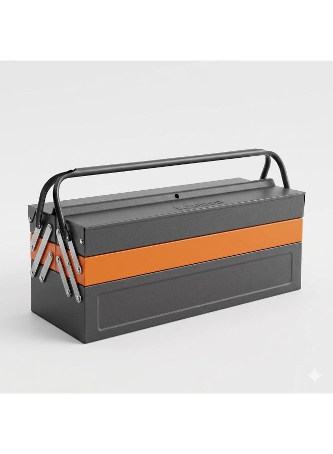 HARDEN 21 Inch Steel Tool Box Orange/Black Heavy Duty Multi-Tier Portable Storage Case with Metal Latches Model 520203