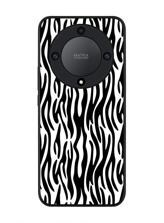 Stylizedd Rugged Black edge case for Honor X9a 5G Slim fit Soft Case Flexible Rubber Edges Anti Drop TPU Gel Thin Cover -  Zebra Stripes - Image 1