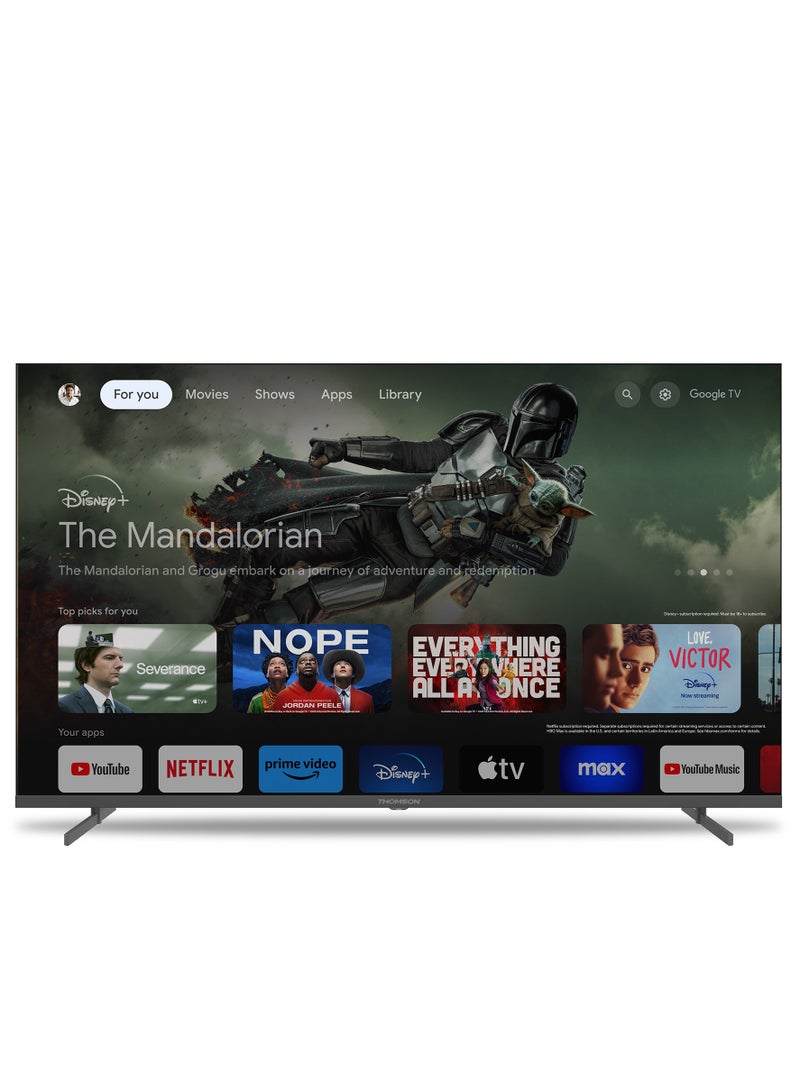 Thomson تلفاز ثومسون الذكي QLED مقاس 55 بوصة – موديل 2025 مع دقة دولبي فيجن وأطلس، تحكم صوتي ذكي، مساعد جوجل، تطبيقات يوتيوب ونتفليكس، شاشة QLED بدون إطار، تصميم أرجل جانبية، تلفاز ذكي - Image 2