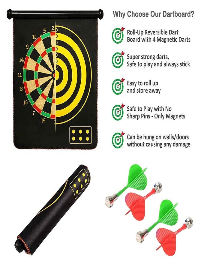 Ritmo Magnetic Dartboard Set, Darts Game, Hanging Thickened Double-Sided Magnetic Dart Target Children Adult Safety Dart Game with 4 Darts and 4 Sticky Balls Ideal for Indoor and Outdoor, Two Side - Image 3