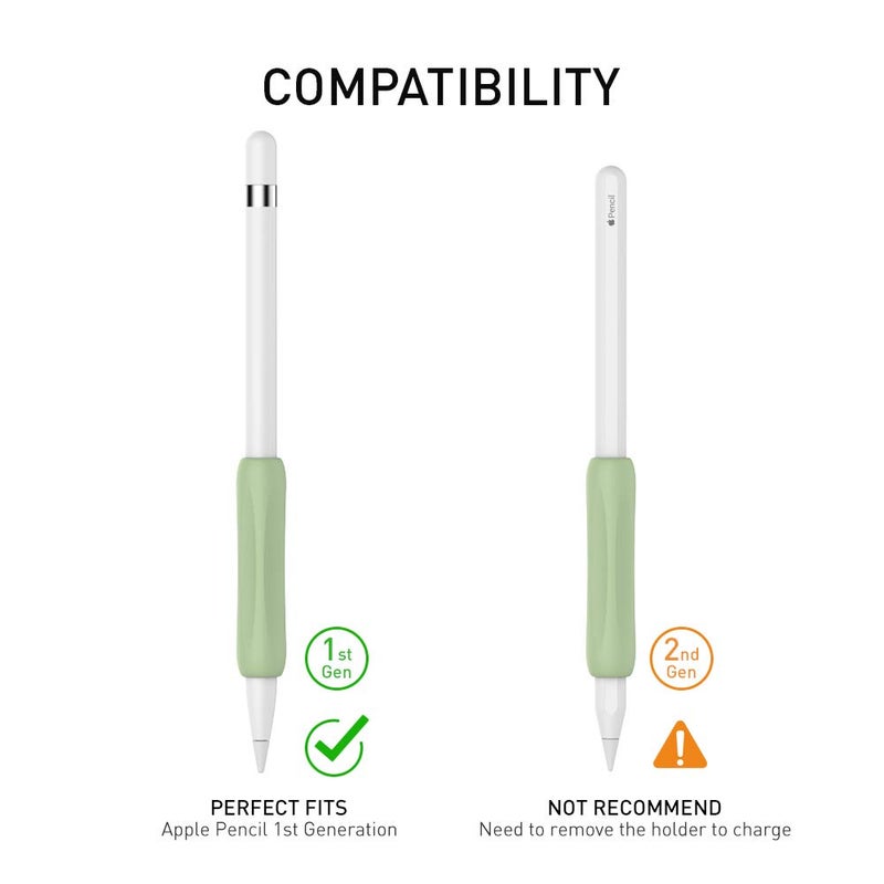Delidigi Apple Pencil Grip 3 Pack Ergonomic Stylus Grip Silicone Sleeve Accessories Compatible with Apple Pencil 1st and 2nd Generation (White, Pink, Avocado Green) - Image 3