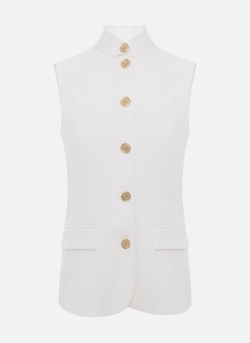 Lichi Suiting waistcoat with high collar and accent buttons