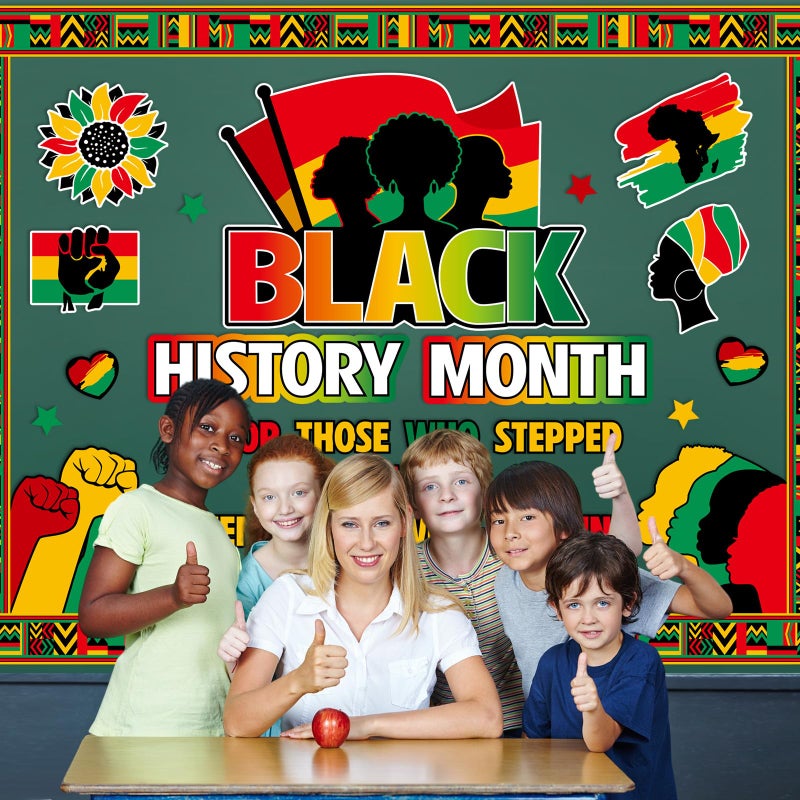 Janlaugh Black History Month Bulletin Board Decorations African American Heritage Classroom Wall Art Posters, Cultural Diversity Educational Display Set for School Office Library Home Decor(Classic) - Image 5