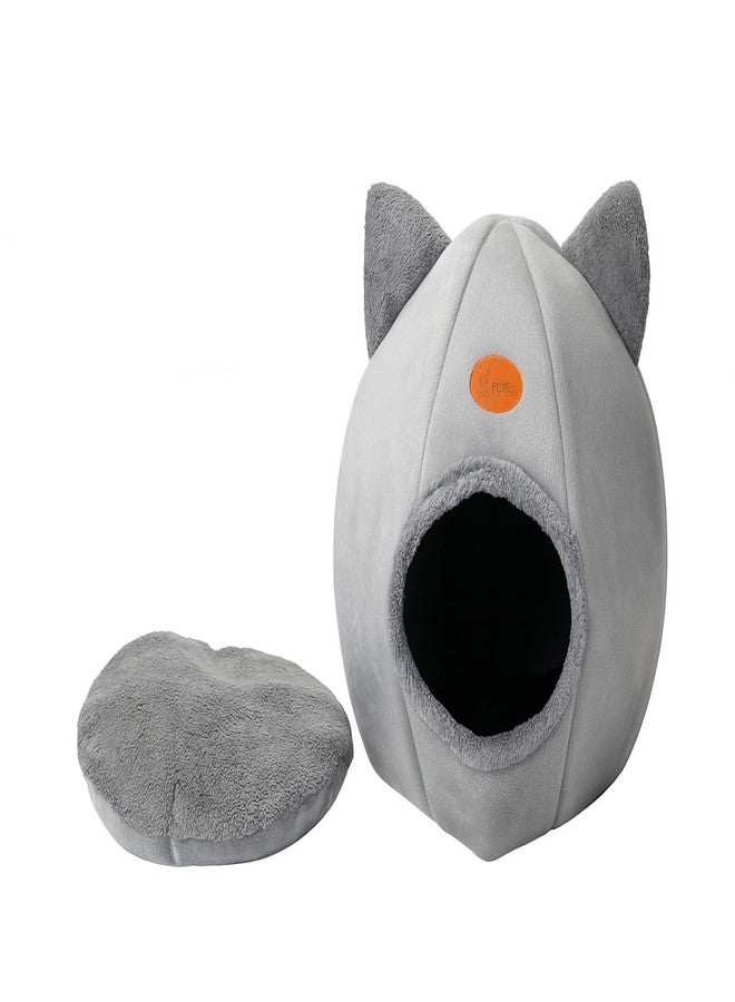 WNPL Cat Bed for Indoor Cats - Cat Bed Cave Washable, Soft Plush, Removable Pillow, Non-Slip Base, Large Cave with Toy Balls for Kitty and Small Animals (XL) 16x16x16 inch - Image 2