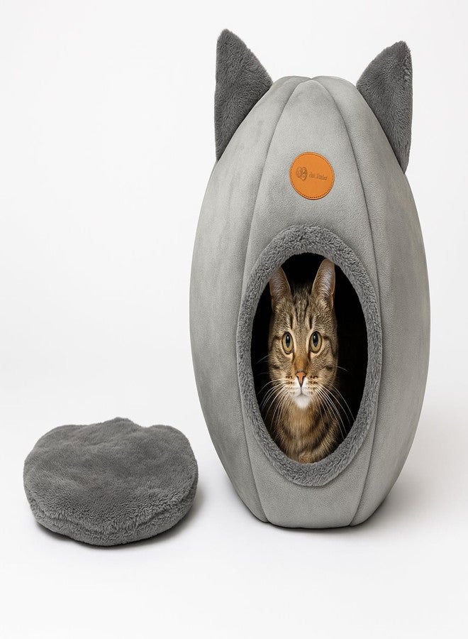 WNPL Cat Bed for Indoor Cats - Cat Bed Cave Washable, Soft Plush, Removable Pillow, Non-Slip Base, Large Cave with Toy Balls for Kitty and Small Animals (XL) 16x16x16 inch - Image 1