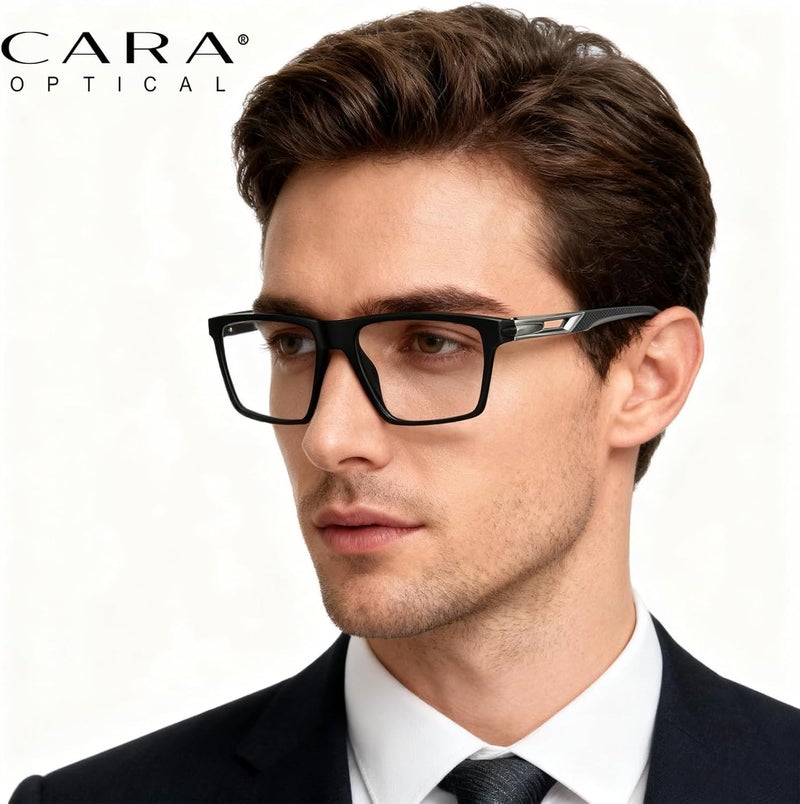 CARA OPTICAL CARA Progressive Multifocus Reading Glasses for Men No-Line Blue Light Blocking Computer Readers With Aluminum Temples, 2.50x - Image 2