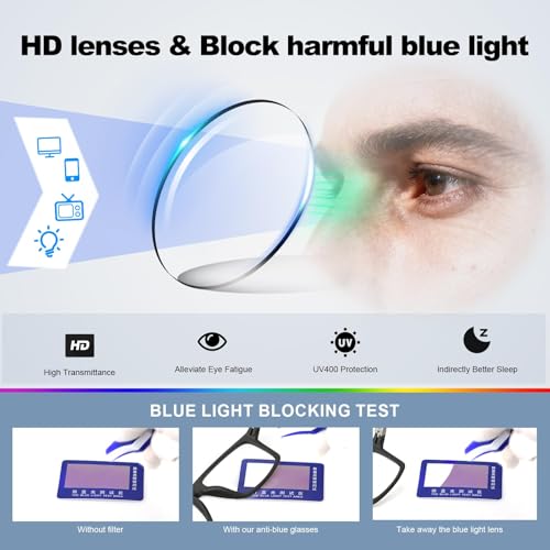 CARA OPTICAL CARA Progressive Multifocus Reading Glasses for Men No-Line Blue Light Blocking Computer Readers With Aluminum Temples, 2.50x - Image 5